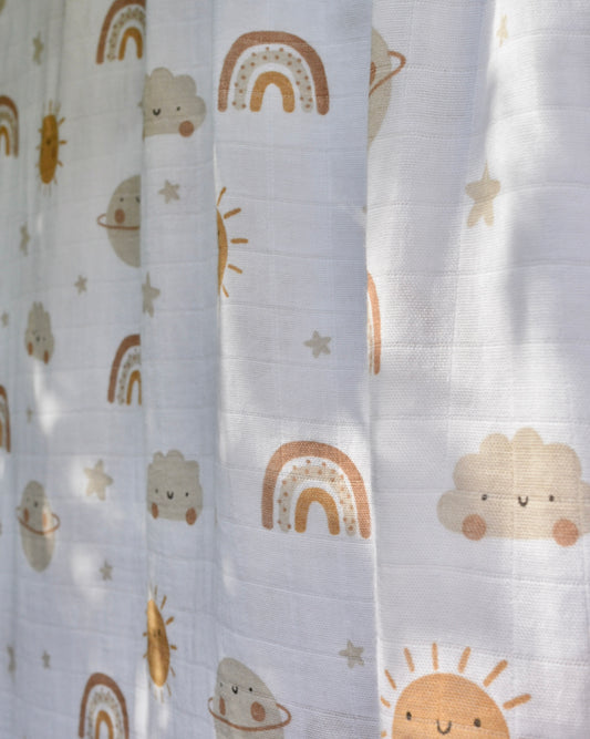 Sunny Orbit Multi-Purpose Muslin Swaddle Blanket