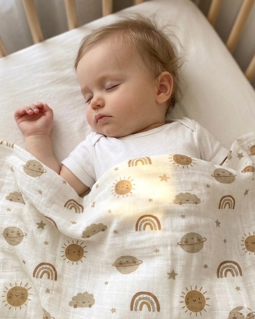 Sunny Orbit Multi-Purpose Muslin Swaddle Blanket