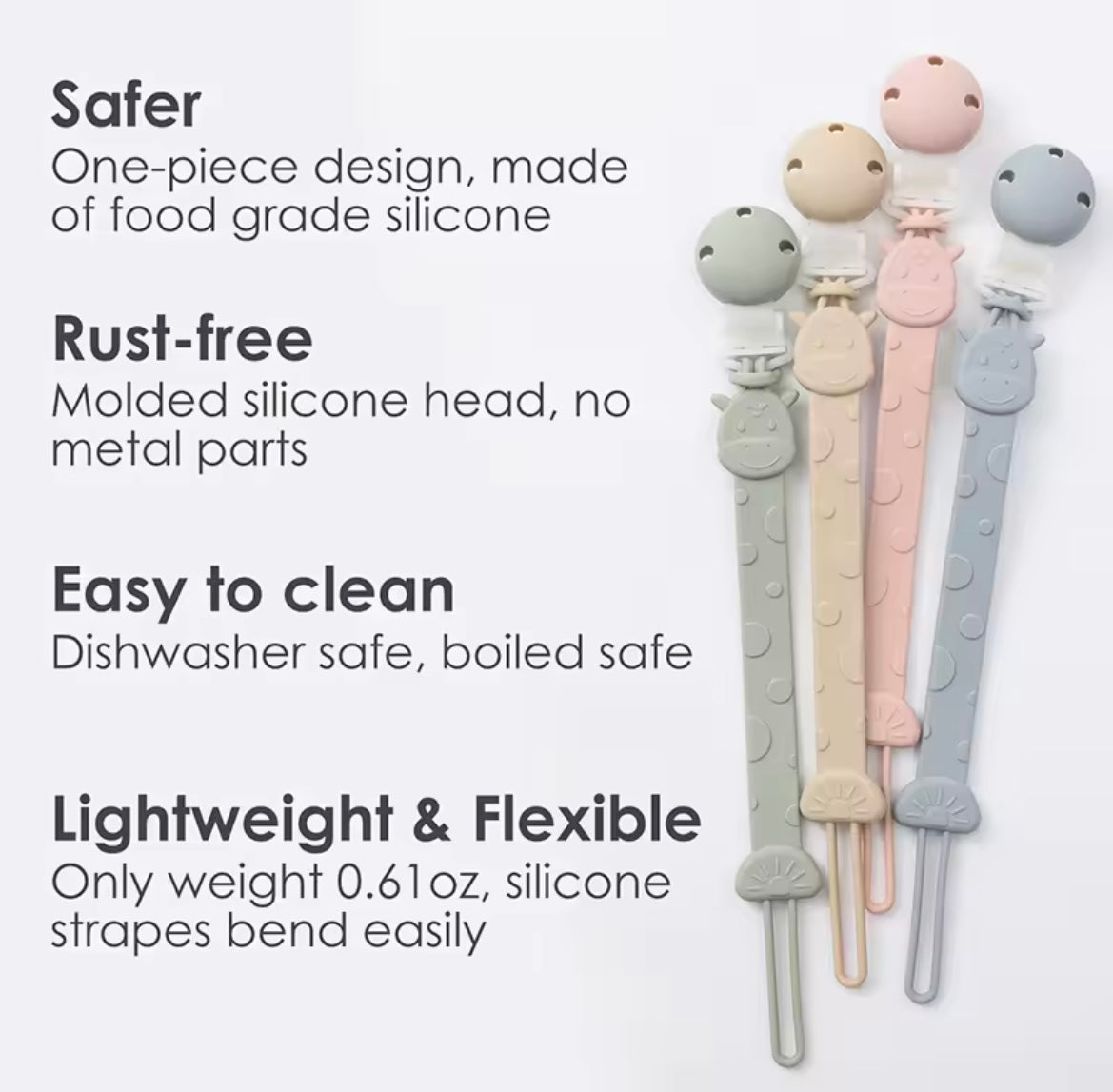 Silicone Giraffe Pacifier Clip